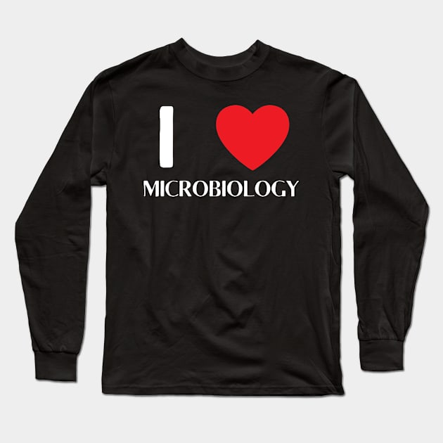 I Love Heart Microbiology Long Sleeve T-Shirt by BobaPenguin